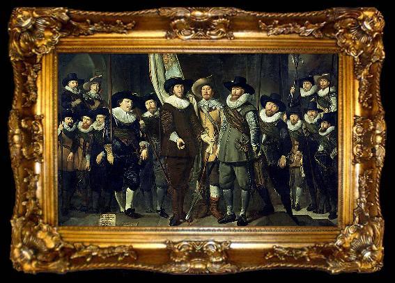 framed  Thomas De Keyser The company of Captain Allaert Cloeck and Lieutenant Lucas Jacobsz Rotgans, ta009-2